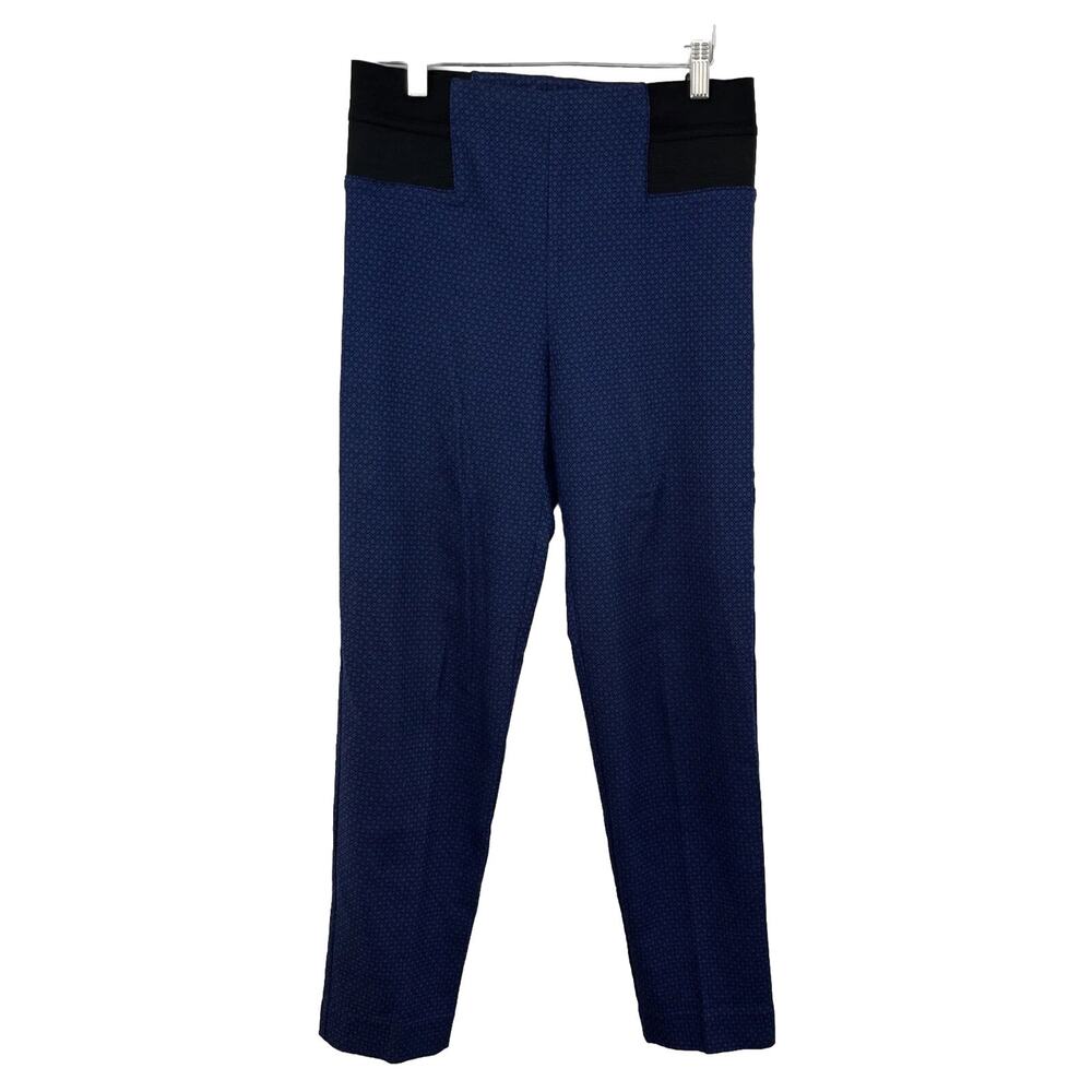 Taylor Brooke Women's Sz 4P Black & Blue Plaid Elastic Waist Ankle Pants Career